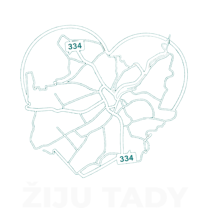 Mapa Kouřimi ve tvaru srdce